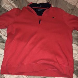 VV Pink and Navy Quarter Zip, size youth xl